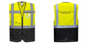 Custom Warsaw Yellow and Black Professional Style Safety Vest