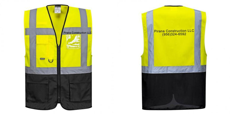 Custom Warsaw Yellow and Black Professional Style Safety Vest