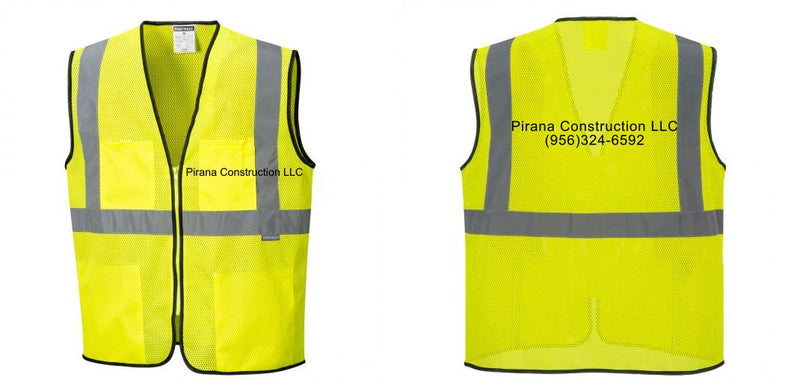 Custom Lightweight High Visibility Yellow Tampa Mesh Vest