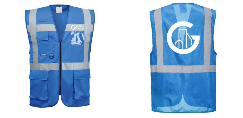 Custom ROYAL BLUE Professional Executive Style Safety Vest