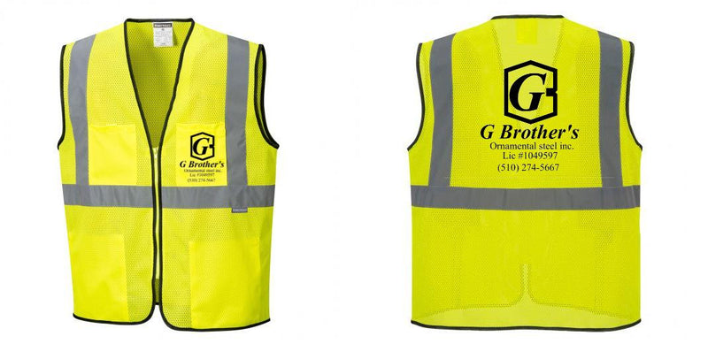 Custom Lightweight High Visibility Yellow Tampa Mesh Vest