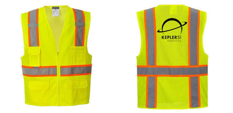 Custom Yellow Class 2 Safety Vest with Cooling Mesh Back