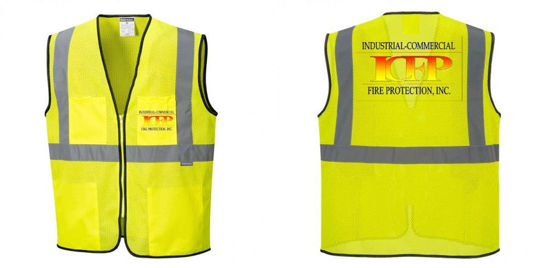 Custom Lightweight High Visibility Yellow Tampa Mesh Vest