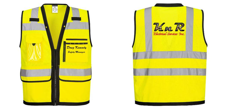 Custom Heavy Duty Hi-Vis Surveyor Vest