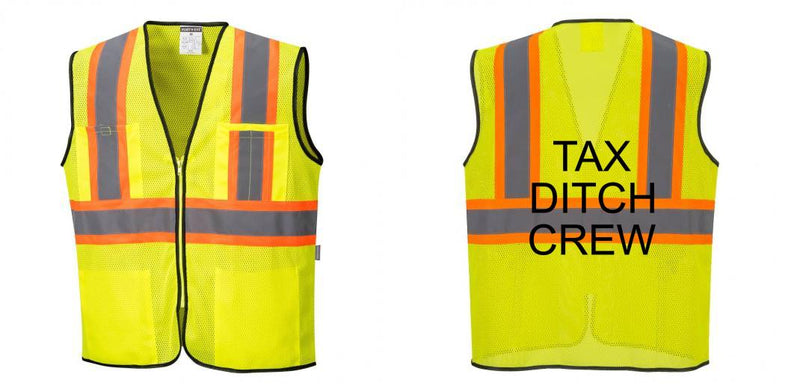 Custom Yellow Mesh Class 2 Reflective Safety Vest with Pockets