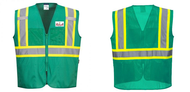 Custom Green Safety Vest Reflective High Visibility with Pockets