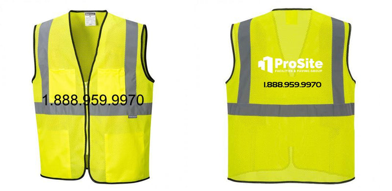 Custom Lightweight High Visibility Yellow Tampa Mesh Vest