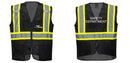 Custom Black Safety Vest Reflective High Visibility with Pockets