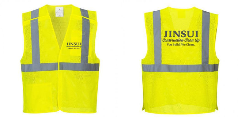 Custom Breakaway Class 2 Yellow Safety Vest Hi-Vis Reflective Breathable Mesh