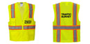 Custom Yellow Class 2 Safety Vest with Cooling Mesh Back