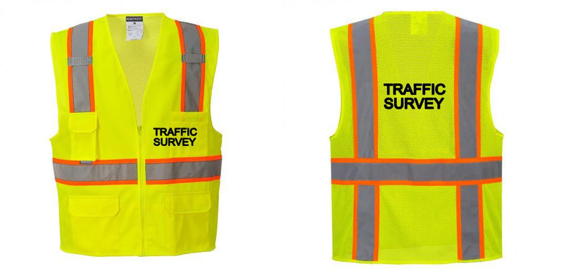 Custom Yellow Class 2 Safety Vest with Cooling Mesh Back