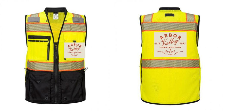 Custom Premium Two-toned Surveyor Safety Vest with Segmented Tape