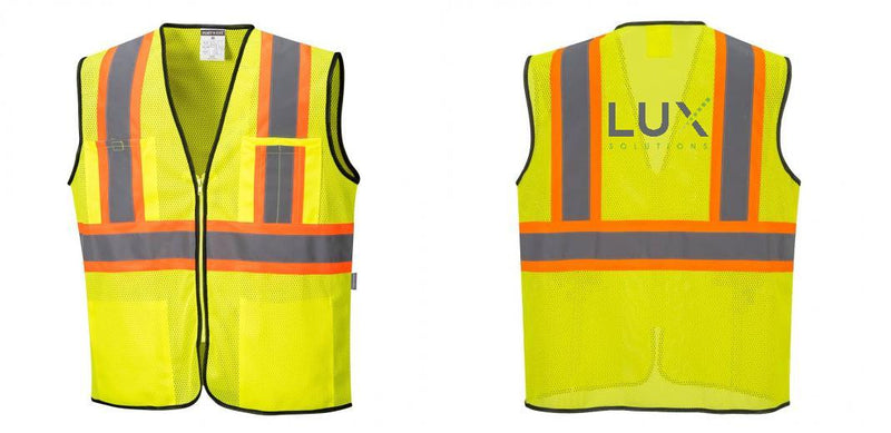 Custom Yellow Mesh Class 2 Reflective Safety Vest with Pockets