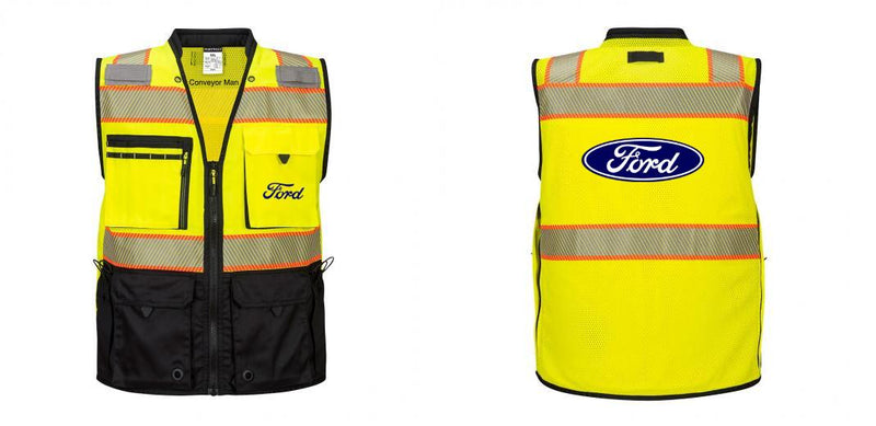 Custom Premium Two-toned Surveyor Safety Vest with Segmented Tape