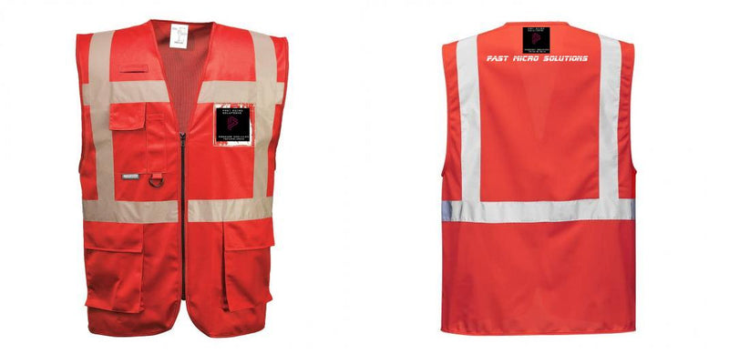 Custom RED Professional Executive Style Safety Vest