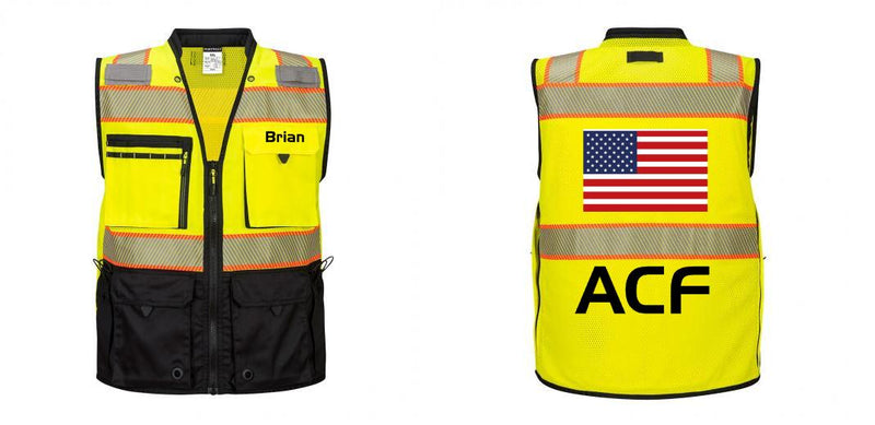 Custom Premium Two-toned Surveyor Safety Vest with Segmented Tape