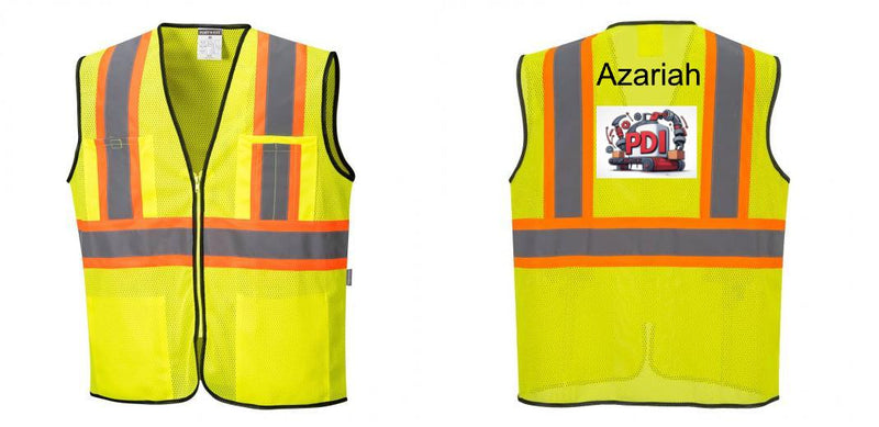 Custom Yellow Mesh Class 2 Reflective Safety Vest with Pockets