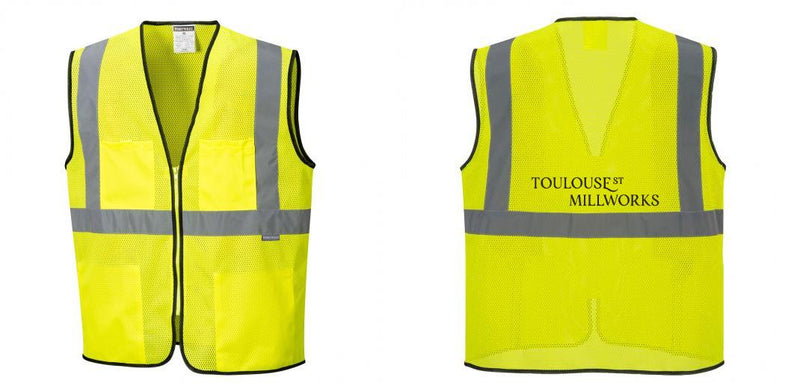 Custom Lightweight High Visibility Yellow Tampa Mesh Vest