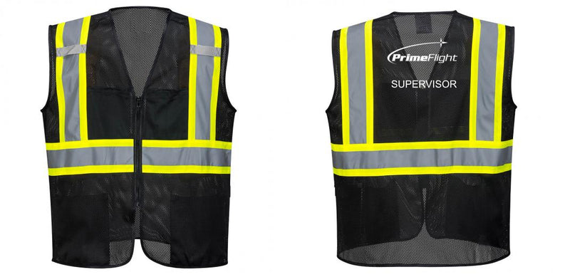 Custom Black Safety Vest Reflective High Visibility with Pockets