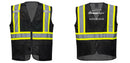 Custom Black Safety Vest Reflective High Visibility with Pockets