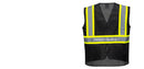 Custom Black Safety Vest Reflective High Visibility with Pockets