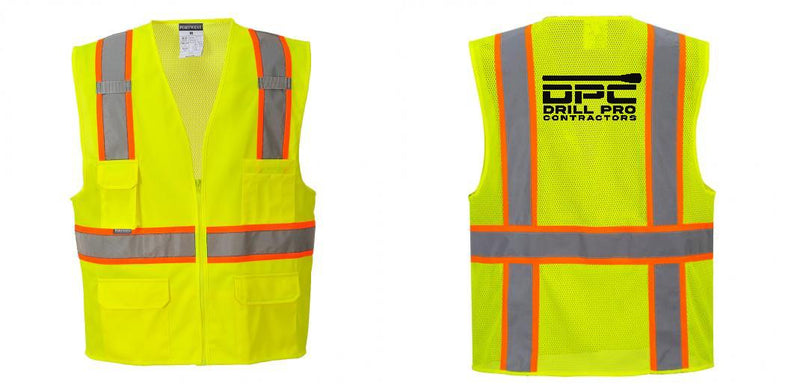Custom Yellow Class 2 Safety Vest with Cooling Mesh Back
