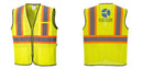 Custom Yellow Mesh Class 2 Reflective Safety Vest with Pockets