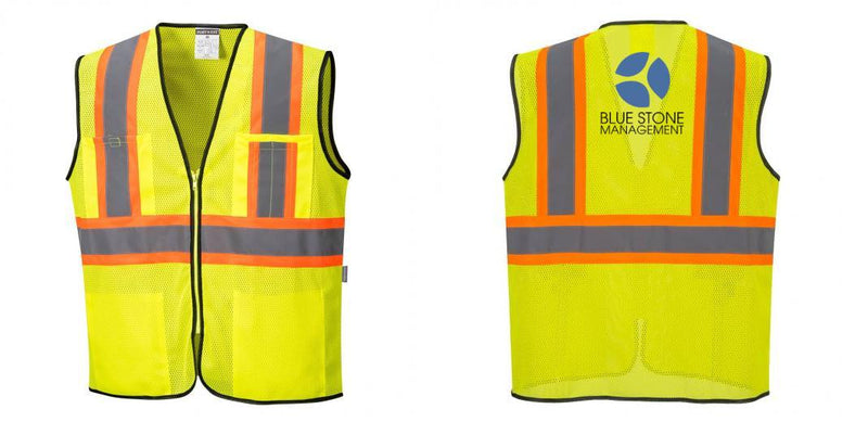 Custom Yellow Mesh Class 2 Reflective Safety Vest with Pockets