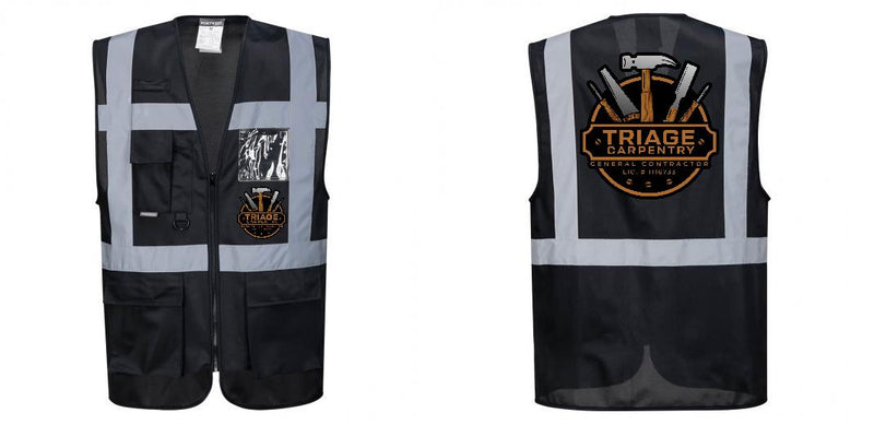 Custom Black Professional Executive Style Safety Vest