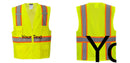 Custom Yellow Class 2 Safety Vest with Cooling Mesh Back