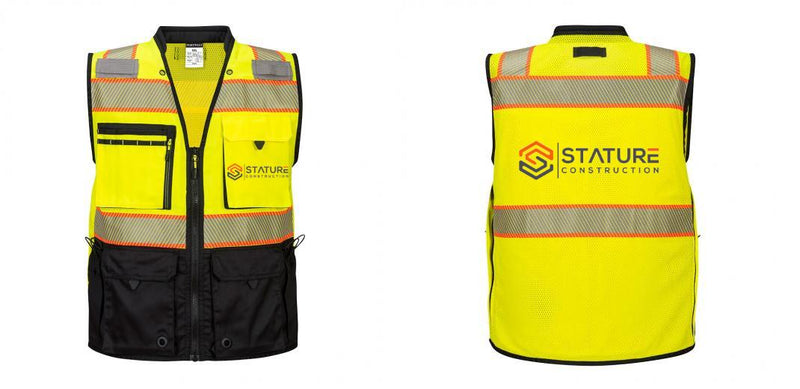 Custom Premium Two-toned Surveyor Safety Vest with Segmented Tape