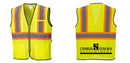 Custom Yellow Mesh Class 2 Reflective Safety Vest with Pockets
