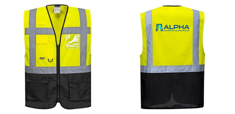 Custom Warsaw Yellow and Black Professional Style Safety Vest