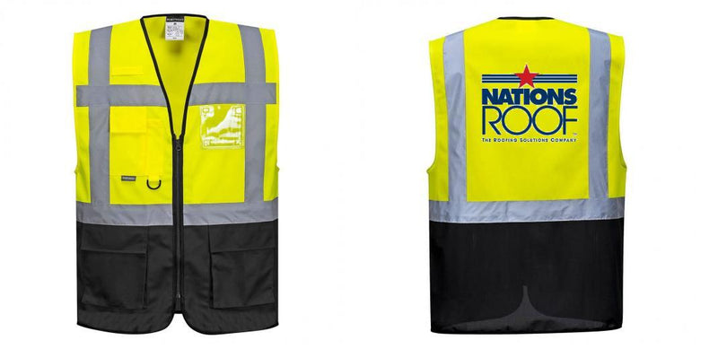 Custom Warsaw Yellow and Black Professional Style Safety Vest