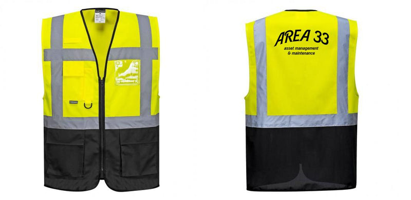 Custom Warsaw Yellow and Black Professional Style Safety Vest