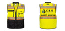 Custom Premium Two-toned Surveyor Safety Vest with Segmented Tape
