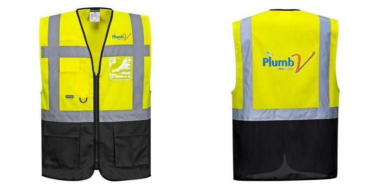 Custom Warsaw Yellow and Black Professional Style Safety Vest