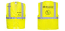 Custom Hi-Vis Yellow Safety Vest – Mesh, Reflective, Zipper Front, ANSI Class 2