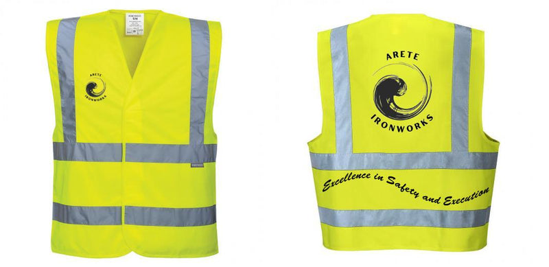 Custom Logo Reflective Yellow Safety Vest - ANSI Class 2