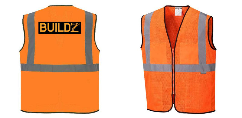 Custom Lightweight High Visibility ORANGE Tampa Mesh Vest