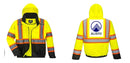 Custom High Visibility Class 3 Yellow/Black Winter Bomber Jacket