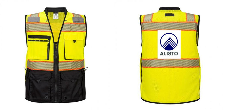 Custom Premium Two-toned Surveyor Safety Vest with Segmented Tape