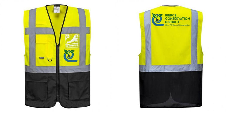 Custom Warsaw Yellow and Black Professional Style Safety Vest