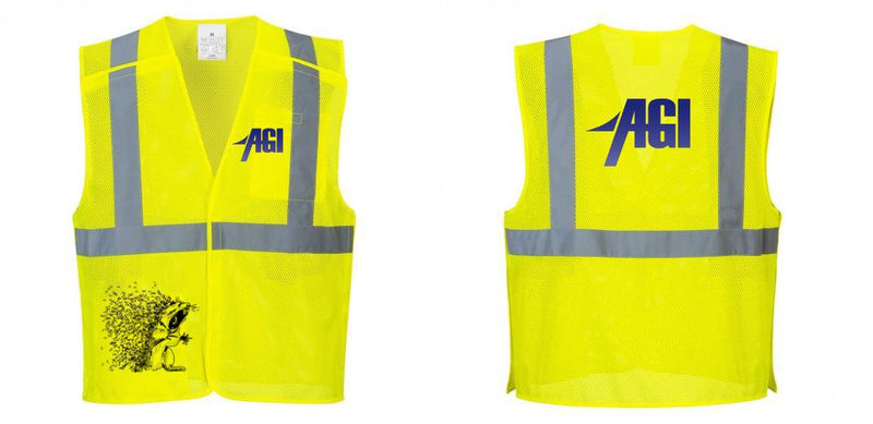 Custom Breakaway Class 2 Yellow Safety Vest Hi-Vis Reflective Breathable Mesh