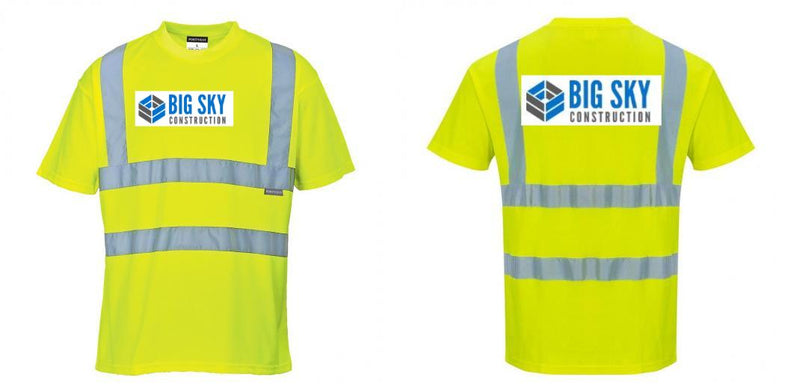 Custom Yellow Hi Vis ANSI Class 2 Safety Shirt
