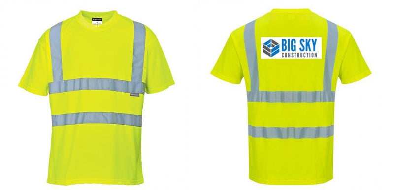 Custom Yellow Hi Vis ANSI Class 2 Safety Shirt