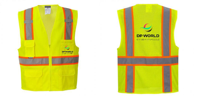 Custom Yellow Class 2 Safety Vest with Cooling Mesh Back