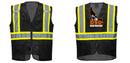 Custom Black Safety Vest Reflective High Visibility with Pockets