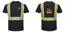 Custom Enhanced Safety Black Short Sleeved Work T-Shirt