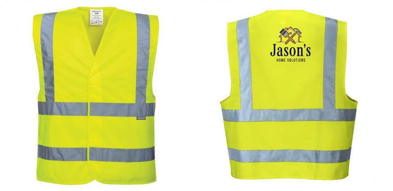 Custom Logo Reflective Yellow Safety Vest - ANSI Class 2